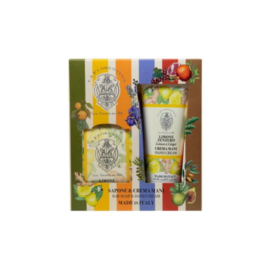 Подарочный парфюмированный набор для рук 2 предмета "La Florentina" Фруктовые сады Lemon & Ginger/Лимон и Имбирь 75 мл, 106 г