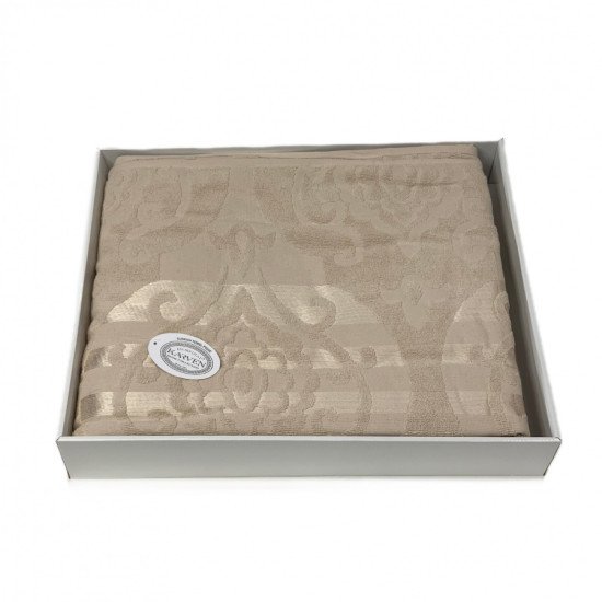 Покрывало-простыня махровая Cornely v2 светло-бежевый 220*240 см