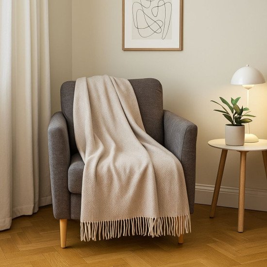 Плед "Paters" Familia с кашемиром Anders белый/бежевый 140*200 см