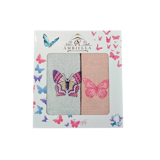 Комплект полотенец для кухни 2 шт. "Ambiella" Бабочки v1 40*60 см