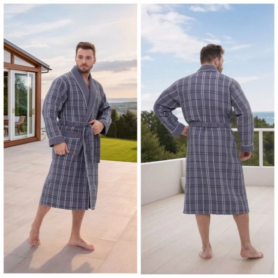 Халат мужской вафельный "Vien" Salvador anthracite 48/50 (L/XL)