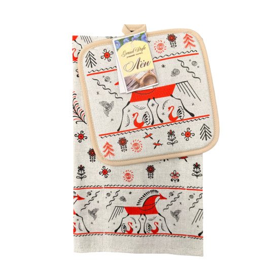 Комплект для кухни 2 предмета "Гранд Стайл" красный 39*60 см, 18*18 см