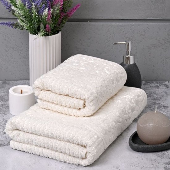 Полотенце махровое 1 шт "Ambiella" Cassandra кремовый 50*90 см