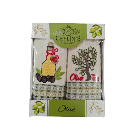 Комплект полотенец для кухни 2 шт. "Ceylin's" Олива-2 35*50 см