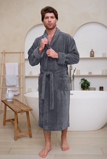 Халат мужской велюровый "Vien" Oliver grey 54 (3XL)