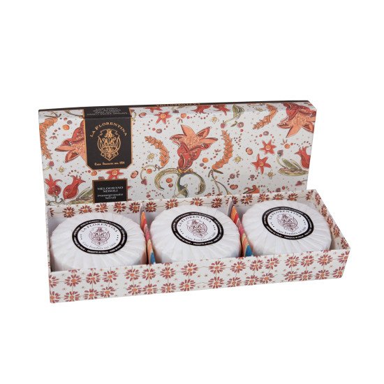 Подарочный набор парфюмированного мыла 3 шт. "La Florentina" Giordano Segreto/Секрет Pomegranate&Neroli/Гранат и цветок нероли 3*115 г