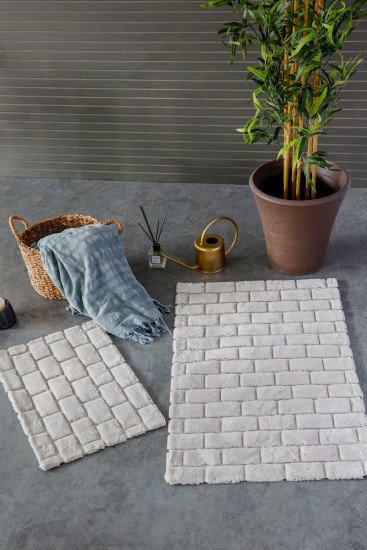 Комплект ковриков для ног в ванную 2 шт. "Do&Co" Wall серый 40*60 см, 60*100 см