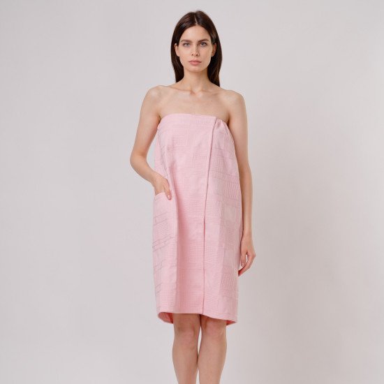 Килт для сауны женский "Votex" Дубки розовый 719 80*145 см