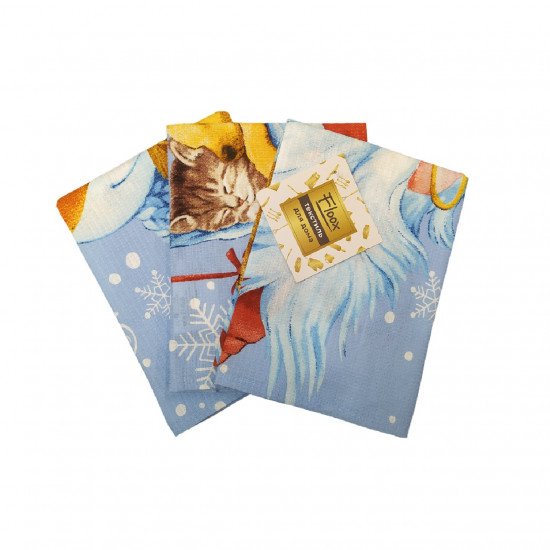 Комплект полотенец для кухни 3 шт. "Floox" Новогодние чудеса 45*60 см