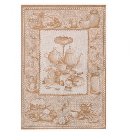 Полотенце кухонное "Белорусский Лён"  Сервиз бежевый 50*70 см