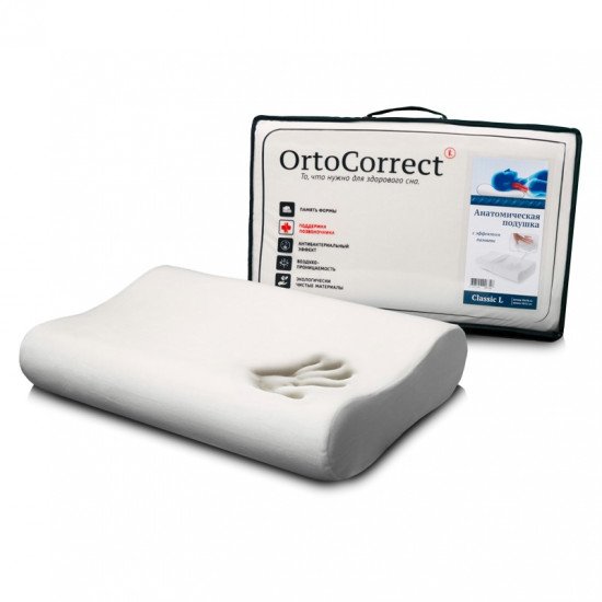 Подушка с эффектом памяти "OrtoCorrect" Classic L 38*58*10/12 см