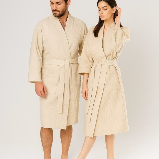 Халат вафельный Кимоно молочный 52-54 (2XL/3XL)