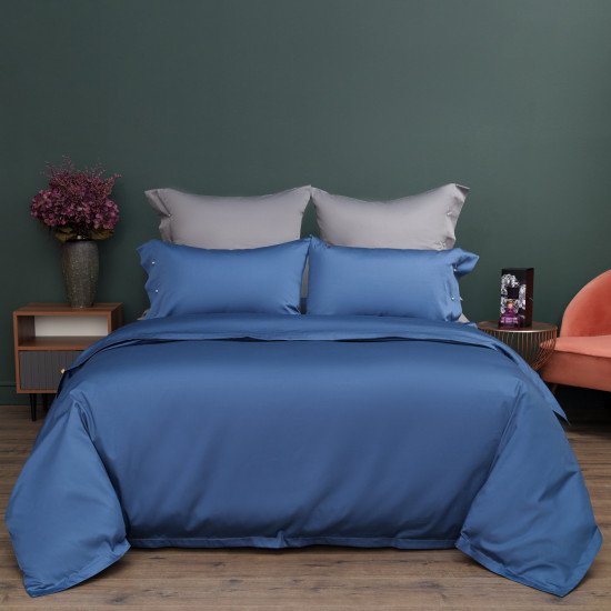 Постельное белье Мако-сатин "Sofi De Marko" Беллини- синий Евро