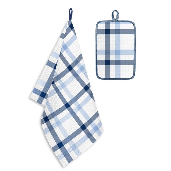 Комплект для кухни 2 предмета "Гранд Стайл" каледония синяя 35*60 см , 14*22 см