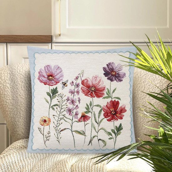 Декоративная наволочка "Гобелен" Космея пара 45*45 (±2) см