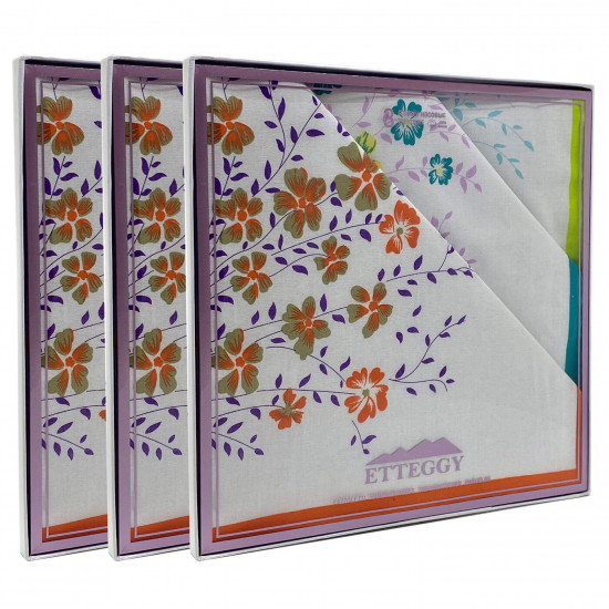 Набор женских носовых платков Подарочный "Etteggy"  P606.82-3 35*35 см-3 шт.