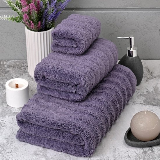 Полотенце махровое 1 шт "Ceylin's" Dalga фиолетовый 50*90 см