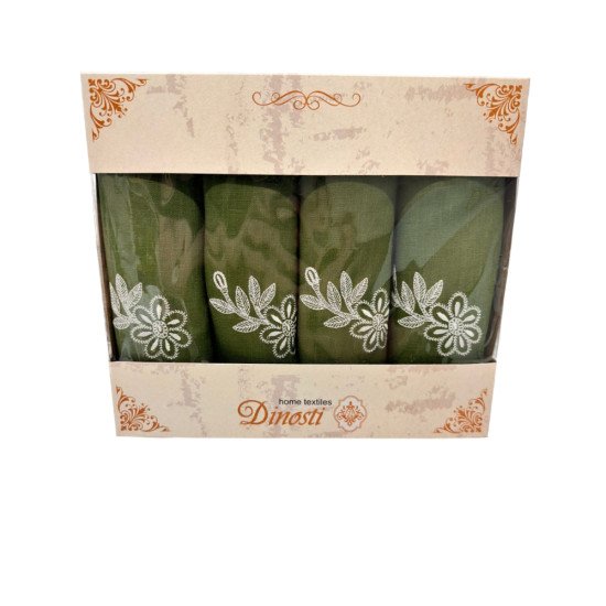 Комплект салфеток 4 шт "Dinosti" v.1 зеленый 42*42 см-4 шт.