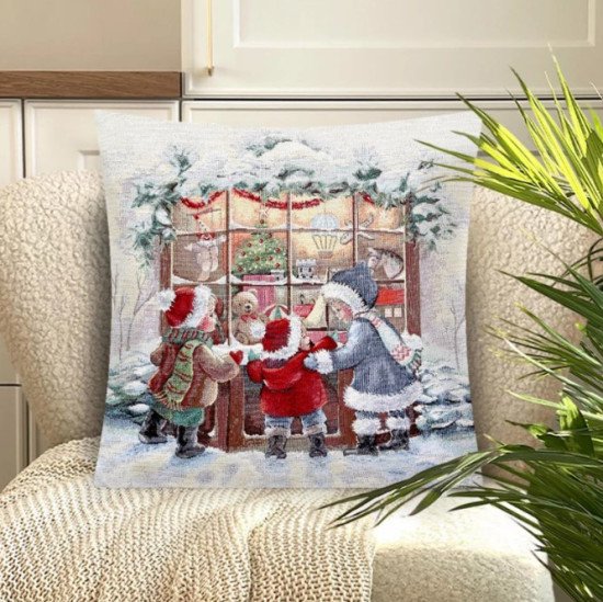 Декоративная наволочка "Гобелен" Зима Вена Магазин игрушек 45*45 (±2) см