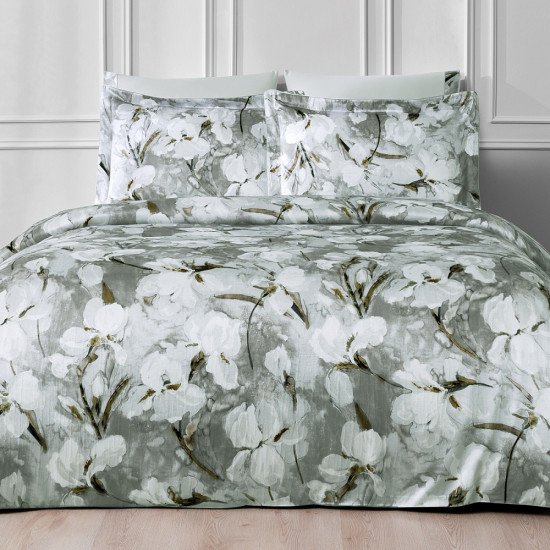 Постельное белье Сатин/шелк- Atlas серый Евро