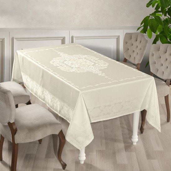 Скатерть "Karna" Dore кремовый 160*220 см