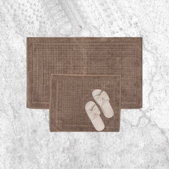 Комплект ковриков для ног в ванную 2 шт. "Karven" Ekose темно-бежевый 50*60 см, 60*100 см