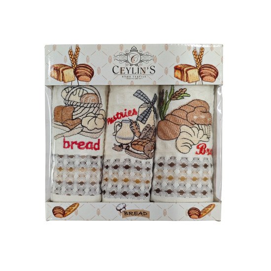 Комплект полотенец для кухни 3 шт. "Ceylin's" Хлеб 35*50 см