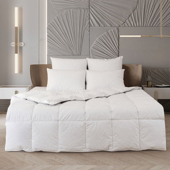 Одеяло пуховое "Kariguz" Simple White всесезонное 1,5 спальное, 140*205 (±5) см