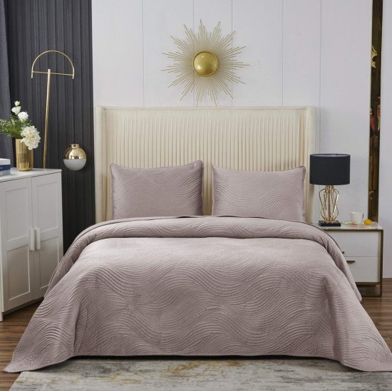 Покрывало с наволочками Жизель пудра 240*260 см