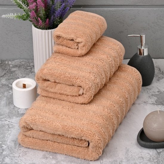 Полотенце махровое 1 шт "Ceylin's" Dalga бежевый 70*140 см