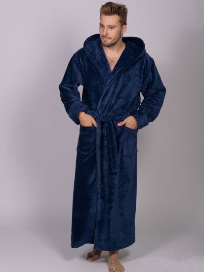 Халат мужской велюровый "Vien" Magistr denim 50 (XL)