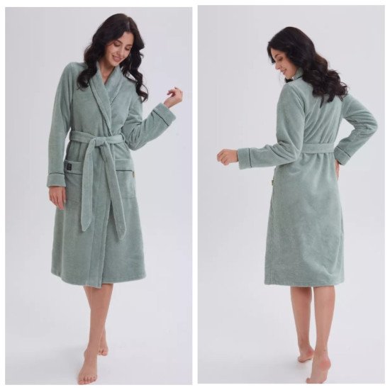Халат женский велюровый "Vien" Trendy pistachio 46 (M)