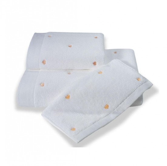 Полотенце махровое 1 шт Love белый-персиковый 75*150 см