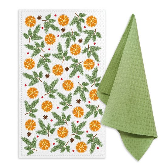 Комплект кухонных полотенец 2 шт "Гранд Стиль" аромат 35*60 см