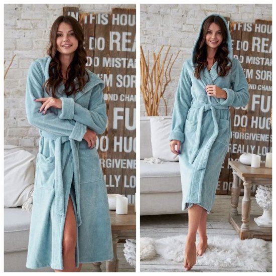 Халат женский велюровый "Vien" Valencia niagara 54 (3XL)