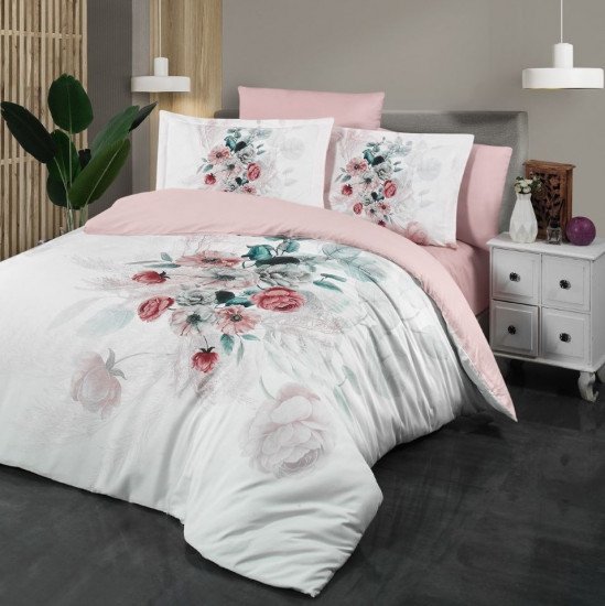 Постельное белье Сатин "DO&CO" Glen- пудра Евро