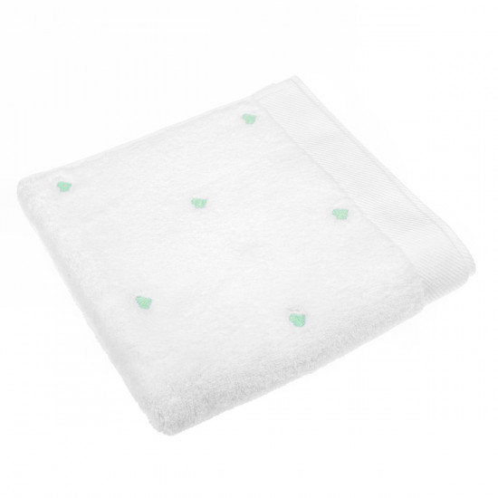 Полотенце махровое 1 шт Love белый-зеленый 50*100 см