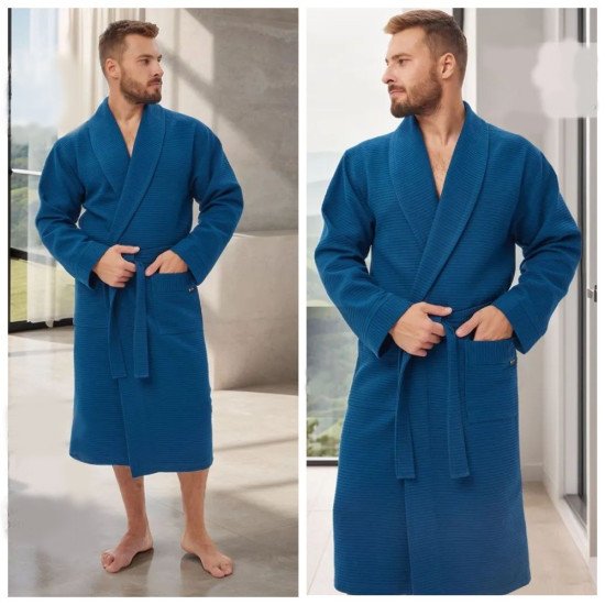 Халат мужской вафельный "Vien" Liberty petrol 56 (4XL)