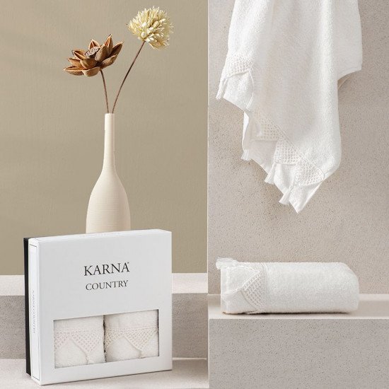 Комплект махровых полотенец 2 шт. "Karna" Country V4 50*90 см
