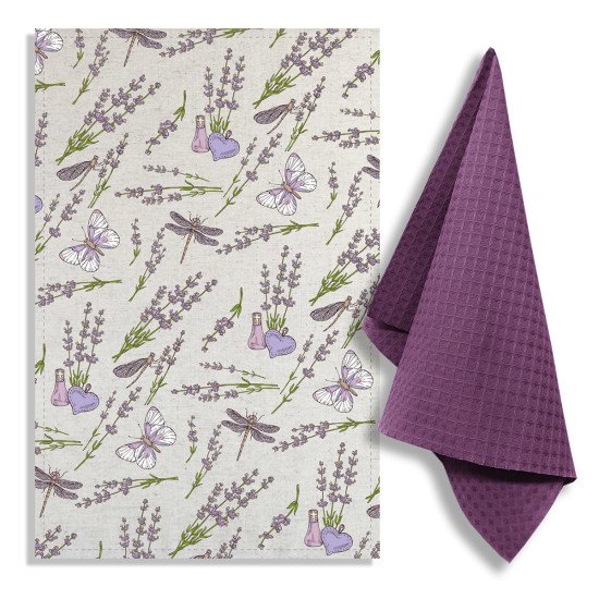 Комплект кухонных полотенец 2 шт "Гранд Стиль" лавандовое масло 39*60 -1 шт, 35*60 - 1 шт.