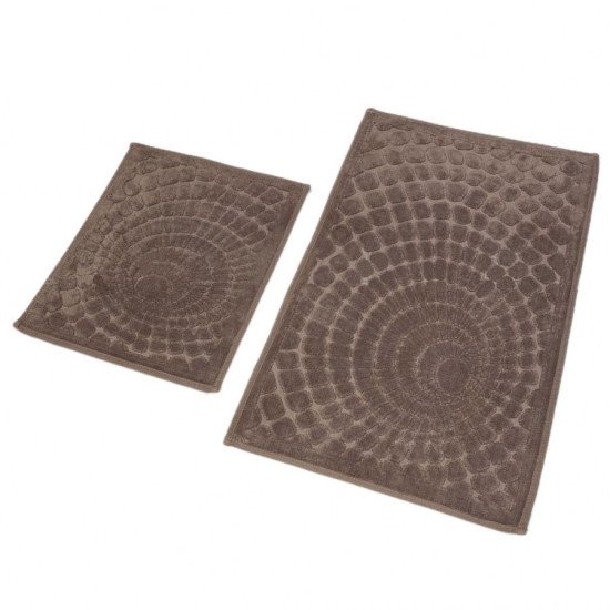 Комплект ковриков для ног в ванную 2 шт. "Karven" Girdap темно-бежевый 50*60 см, 60*100 см