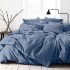 Постельное белье Вареный хлопок "Nova" Eco Line- синий Дуэт (семейное)