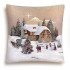 Декоративная наволочка "Гобелен" Новогодние вечер бежевый фон Карета 45*45 (±2) см