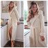 Халат женский велюровый "Vien" Rapunzel с капюшоном cream 48-50 (L/XL)