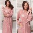 Халат женский велюровый "Vien" Juliette с капюшоном сухая роза 48-50 (L/XL)