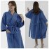 Халат женский вафельный Бохо Кимоно синий 48-50 (L/XL)