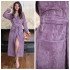 Халат женский велюровый "Vien" Rapunzel с капюшоном dried rose 54 (3XL)