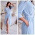Халат женский велюровый "Vien" Evening Comfort summer blue 54 (3XL)