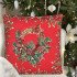 Декоративная наволочка "Гобелен" НГ Рождественский венок ягоды красный фон 45*45 (±2) см
