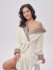 Халат женский велюровый "Vien" Olivia cream 52 (2XL)